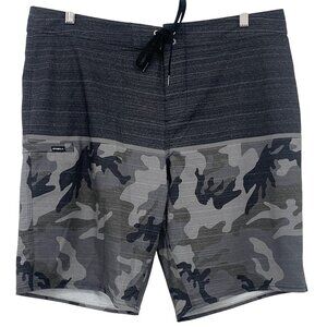 ONeill Mens Camouflage Boardshorts Size 36 Surf Swim Vacation Beach Gray EUC
